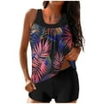 thumbnail image 1 of Floral Print Tankini Swimsuits for Women Modest Tummy Coverage Bathing Suits with Shorts 2 Piece Sporty Swimwear, 1 of 6