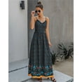 thumbnail image 1 of Floral Print V Neck Spaghetti Strap Maxi Summer Dress for Women, 1 of 3