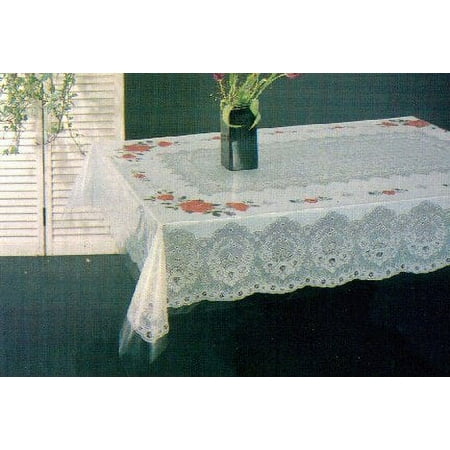 Floral Print Vinyl Tablecloth, Spill Proof, Waterproof, Non-Slip and Stain Resistant, 54x72 Inches Rectangular