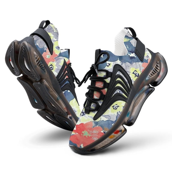 Floral Print Walking Shoes for Men Woman Lightweight Tennis Fashion Elastic Sports Shoes Cushion Basketball Shoes