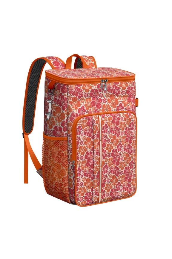 Floral Print Waterproof Cooler Backpack - 20L Insulated Leakproof Bag for Camping, Beach, and Picnics