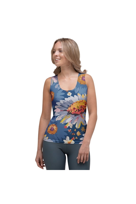 Floral Print Women Poly Span Tank Top 6