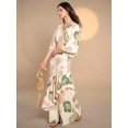 thumbnail image 1 of Floral Print Wrap Maxi Dress With Ruffle Hem In Pink, 1 of 8