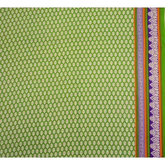 Floral Printed Green Designer 42" Wide Cotton For Craft Craft Fabric By The Yard