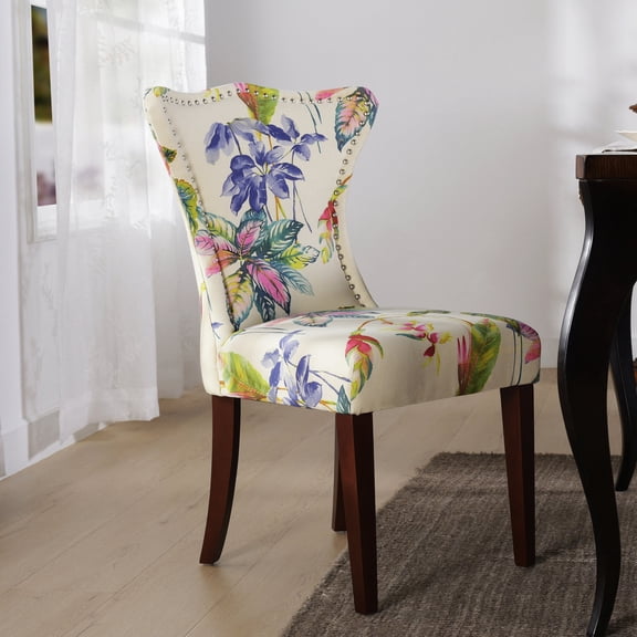 Floral Printed Home Chair | Great for TV Rooms with Spring Suspension | Crafted with 11 - layer Plywood | Resolves Weak Frame Problems