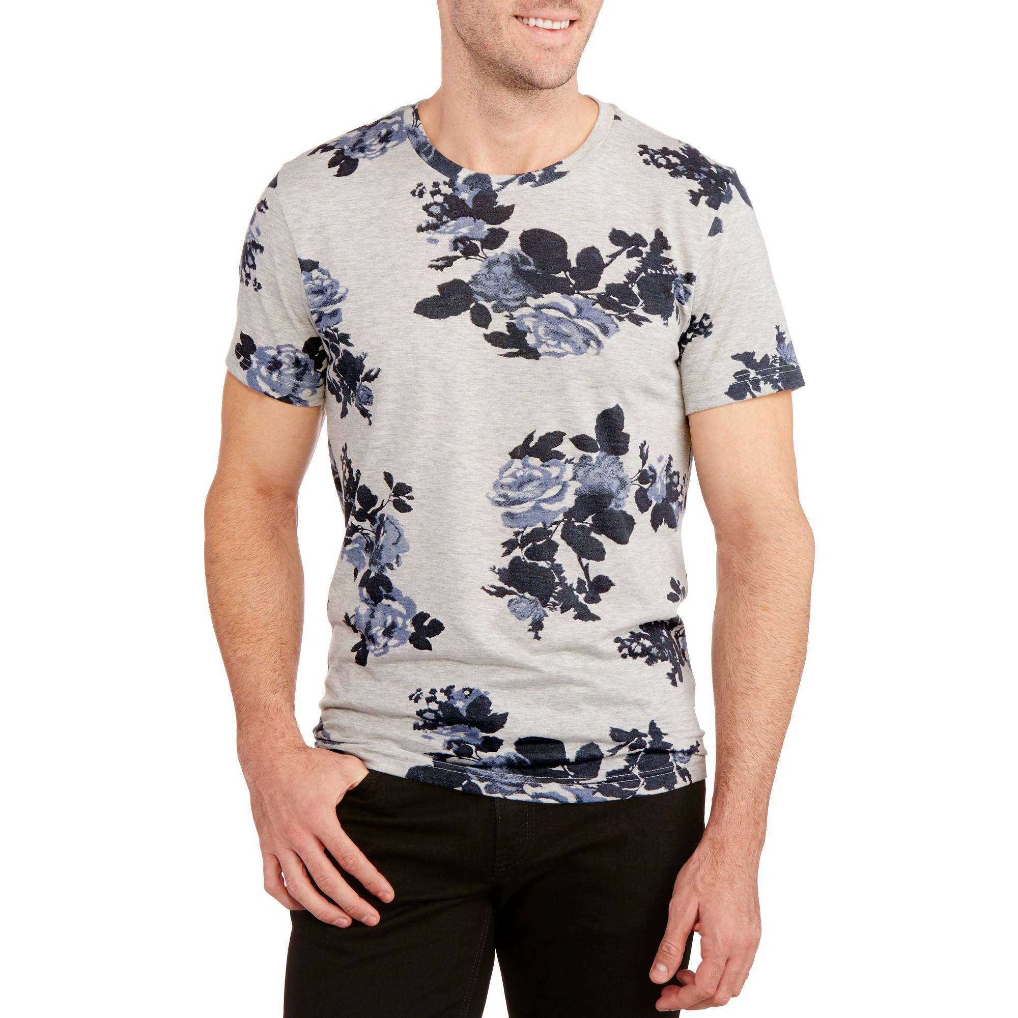 Floral Printed Men's Graphic Tee - image 1 of 2