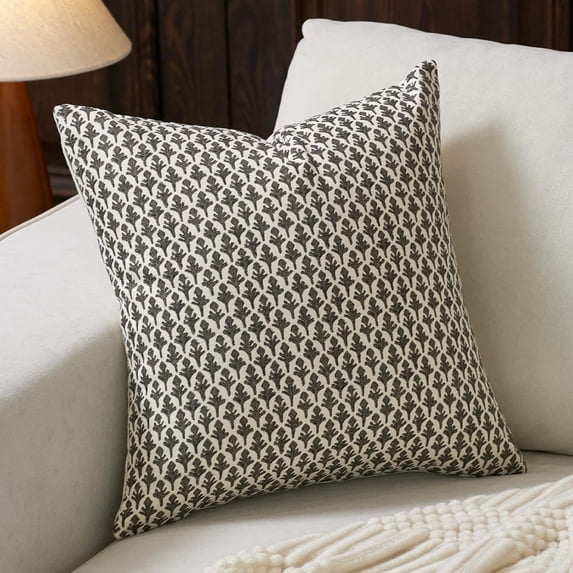 Floral Printed Throw Pillow Cover, Decorative Cushion Case For Living Room Sofa, Home Decor Accent With Soft Fabric, Stylish Pattern For Bedroom Office (1Pc)