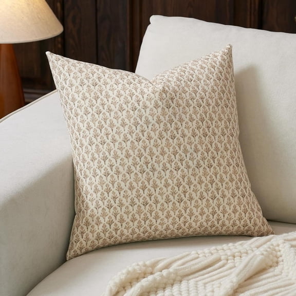 Floral Printed Throw Pillow Cover, Decorative Square Cushion Case For Living Room Sofa Bed, Home Decor Accent With Nature Pattern (1Pc)