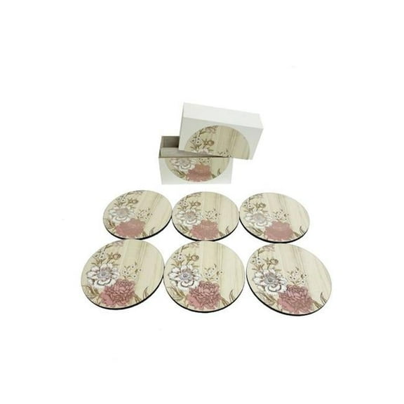 Floral Prints in A Decorative Box Coasters - Set of 6