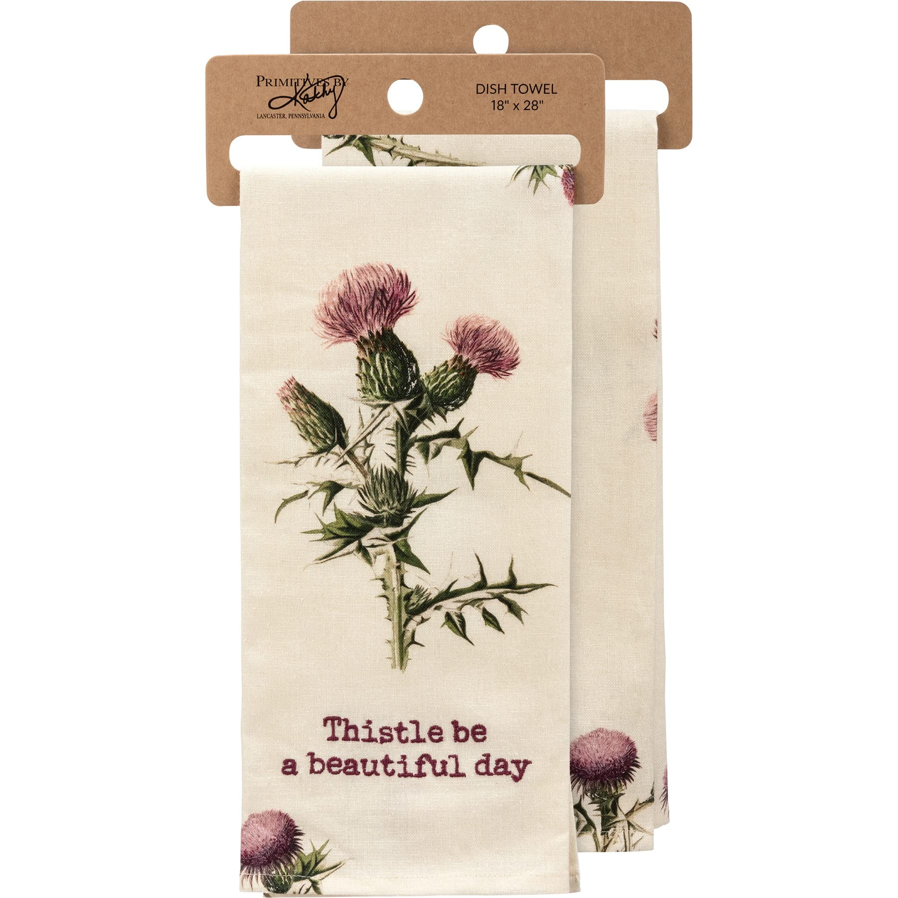 Thistle Be A Beautiful Day Cotton Linen Kitchen Towel