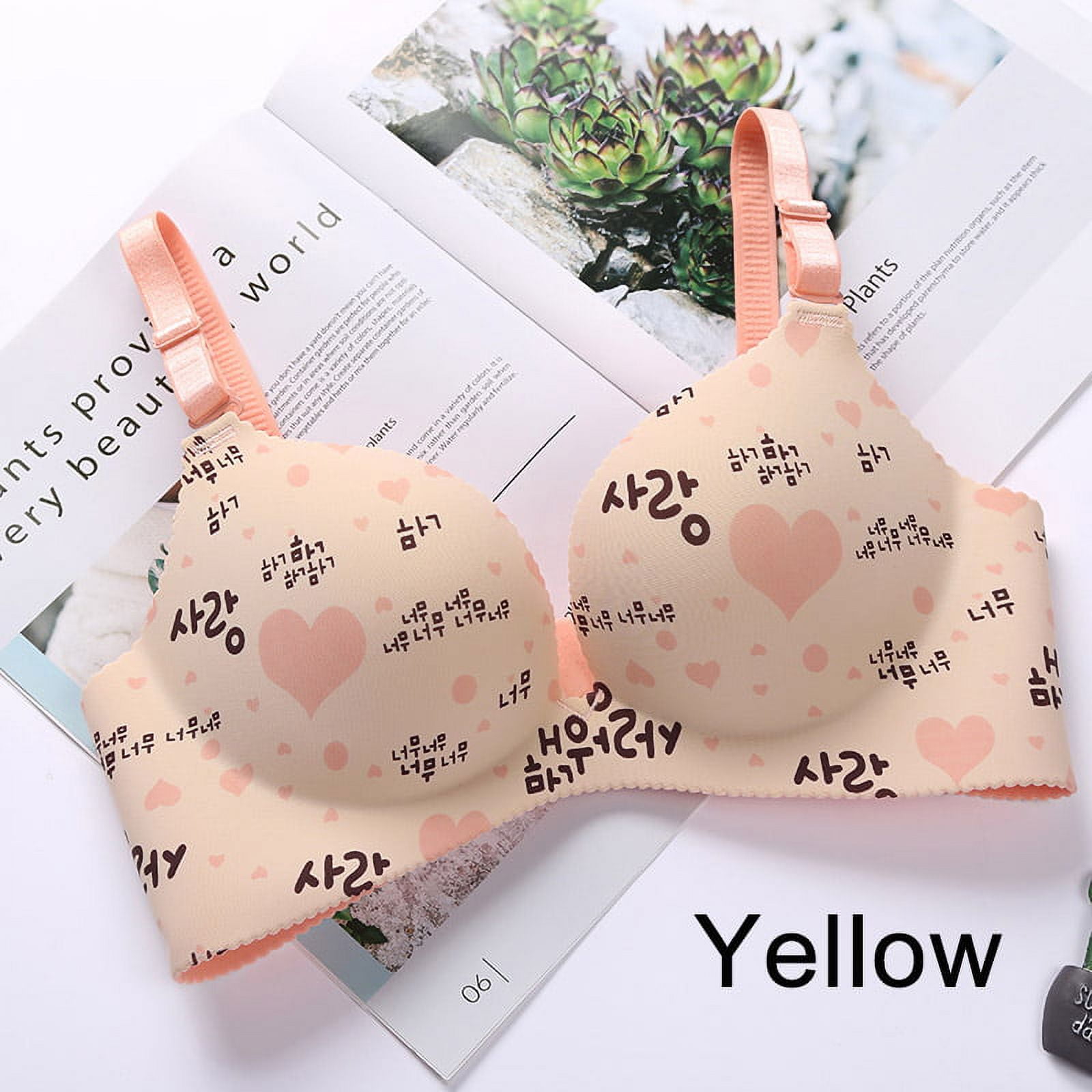 Floral Push Up Seamless Bra Sexy Lingerie Flower Print