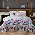 thumbnail image 1 of Floral Queen Quilt Set - Lily Pattern Soft Lightweight Bedspread 3-Piece for All Season (1 Quilt, 2 Pillow Shams), 1 of 8