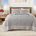 thumbnail image 1 of Floral Quilt Set - Lightweight, Soft, All-Season - 2-Piece Reversible Floral Bedding Set (Twin / Twin XL, Neutral Vines), 1 of 6