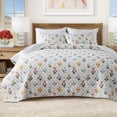 thumbnail image 1 of Floral Quilt Set - Lightweight, Soft, All-Season - 2-Piece Reversible Scalloped Bedding Set (Twin / Twin XL, Floral Lattice), 1 of 6
