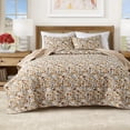 thumbnail image 1 of Floral Quilt Set - Lightweight, Soft, All-Season - 2-Piece Reversible Spring Bedding Set (Twin / Twin XL, Golden Meadow), 1 of 6