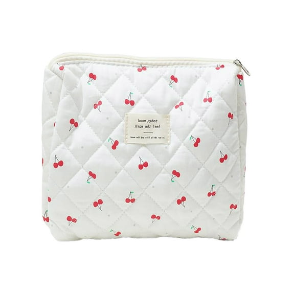 Floral Quilted 3-Piece Makeup Bag Set for Women - Travel Cosmetic Organizer with Large Capacity, Cute Handbag & Toiletry Bag