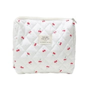 Floral Quilted 3-Piece Makeup Bag Set for Women, Travel Cosmetic Organizer with Large Capacity, Cute Handbag and Toiletry Bag