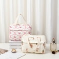 thumbnail image 1 of Floral Quilted Lunch Tote, Pink, 27×19×1.5 cm, 1 of 9