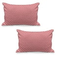 thumbnail image 1 of Floral Quilted Pillowcover Set of 2, Cream and Purple Tulip Flowers Repetitive Pattern Romantic Spring Design, Standard Queen Size Pillow Cover Bedroom, 30" x 20", Purple Cream Pale Pink, by Ambesonne, 1 of 1