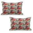 thumbnail image 1 of Floral Quilted Pillowcover Set of 2, Hand Drawn Foxglove Hydrangea Primrose and Hyacinth Summer Foliage Romantic Design, Standard Queen Size Pillow Cover Bedroom, 36" x 20", Multicolor, by Ambesonne, 1 of 1