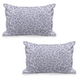 thumbnail image 1 of Floral Quilted Pillowcover Set of 2, Japanese Traditional Bluebells with Curved Flourishing Spring Branches, Standard Queen Size Pillow Cover Bedroom, 36" x 20", Dark Blue Muave White, by Ambesonne, 1 of 1