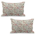 thumbnail image 1 of Floral Quilted Pillowcover Set of 2, Vibrant Colored Complex Image Birds with Roses Leaves and Polka Dots Nature Scenery, Standard Queen Size Pillow Cover Bedroom, 30" x 20", Multicolor, by Ambesonne, 1 of 1