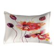 thumbnail image 1 of Floral Quilted Pillowcover, Watercolor Painting Poppy Flowers and Buds Spring Nature Design, Standard King Size Accent Pillow Cover for Bedroom, 36" x 20", Peach Scarlet Purple, by Ambesonne, 1 of 2
