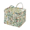 thumbnail image 1 of Floral Quilted Storage Basket with Handles, Foldable Fabric Laundry Basket Car Storage Organizer for Clothes Toys Sundries(H, One Size), 1 of 6