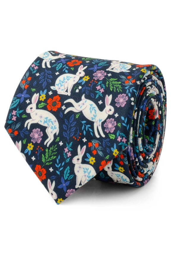 Floral Rabbit Men's Tie