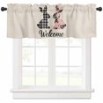 thumbnail image 1 of Floral Rabbit Valances for Windows Farmhouse Kitchen Curtains Valances Rod Pocket Valance Curtains for Kitchen Windows Farmhouse Spring Easter Plaid Country Window Valances for Bathroom 42"x18", 1 of 6