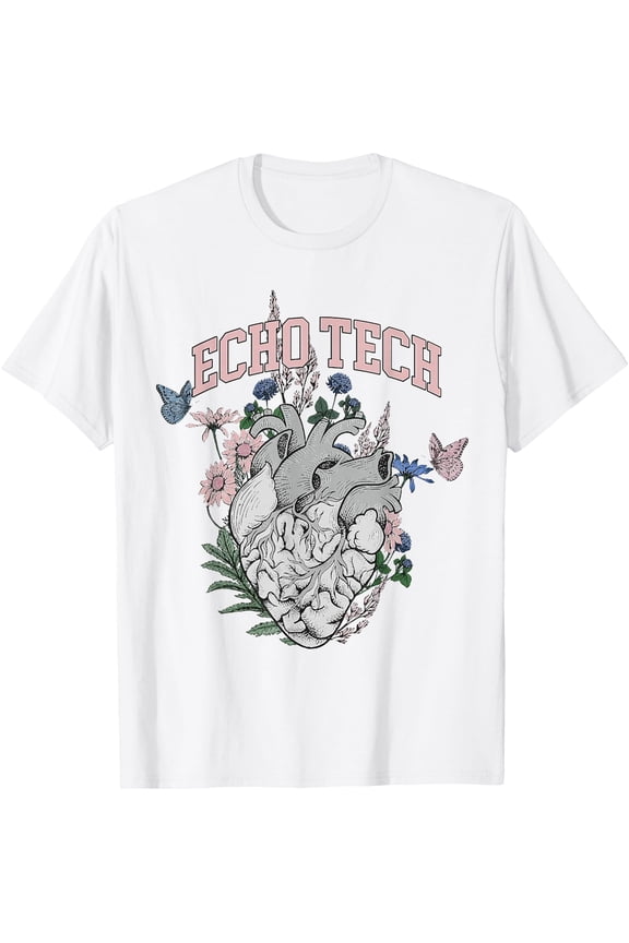 Floral Rdcs Anatomical Heart Echo Tech Cardiac Team T Ultras T-Shirt Vintage T-Shirt
