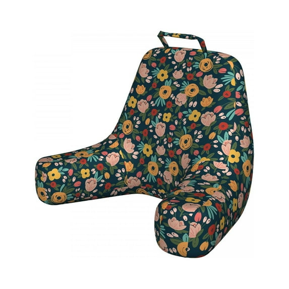 Floral Reading Pillow Cover, Continuous Pattern with Abstract Colorful Design Flowers, Unstuffed Printed Bed Rest Case from Soft Fabric, XL Size, Multicolor, by Ambesonne