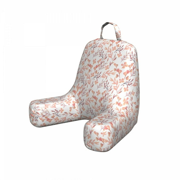 Floral Reading Pillow Cover, Peachy Feminine Theme Retro Flower Naive Natural Look Repeat Pattern, Unstuffed Printed Bed Rest Case from Soft Fabric, Small, Peach Pale Mauve Salmon, by Ambesonne