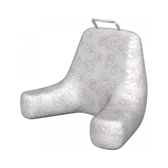 Floral Reading Pillow Cover, Simplistic Thin Lines Sketch Art Gracious Flower Roses Repetitive Print, Unstuffed Printed Bed Rest Case from Soft Fabric, XL Size, Rose and Pale Mauve, by Ambesonne