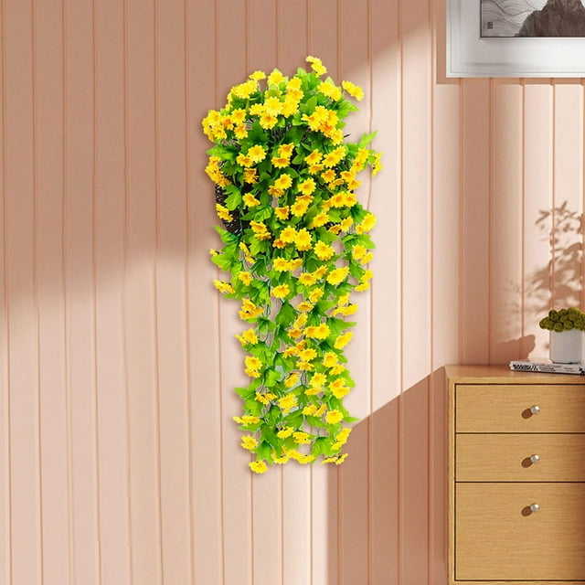 Floral Realistic Fake Flowers, ABS Yellow Flower Bouquet, Hanging