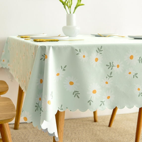 Floral Rectangle PVC Vinyl Tablecloth - Waterproof Oilproof Kitchen & Dining Room Table Cover - Vintage Flower,23.6“*35.4“