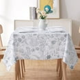 thumbnail image 1 of Floral Rectangle Tablecloth Water Resistant Leaf Print Farmhouse Oblong Tablecloth Heavy Duty Fabric Table Cloth for Kitchen Dining Decoration,Blue on White,60" Wx84 L, 1 of 5