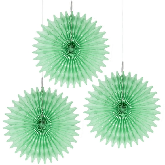 Floral Reef Set of 3 - 16" Party Paper Rosettes Fan Medallions (Mint Green)