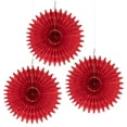 thumbnail image 1 of Floral Reef Set of 3 - 8" Party Paper Rosettes Fan Medallions (Red), 1 of 5