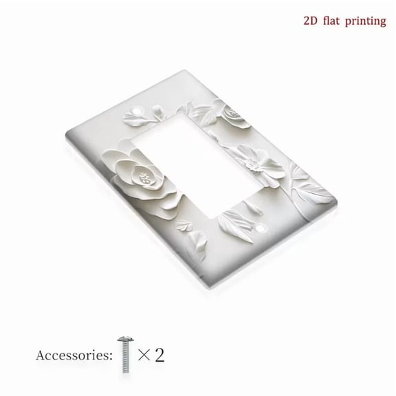 Floral Relief Decorative Switch Plate Cover - Elegant Design for Single/Double Rocker/Decora/Outlets