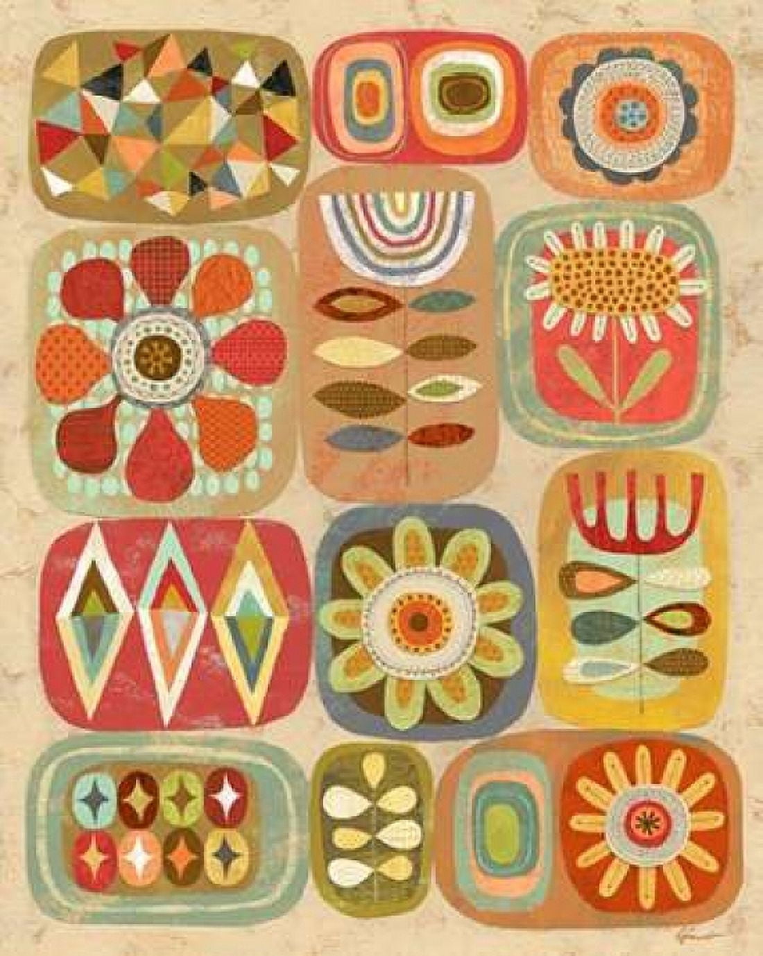 Floral Retro 1 Canvas Art - Richard Faust (22 x 28)