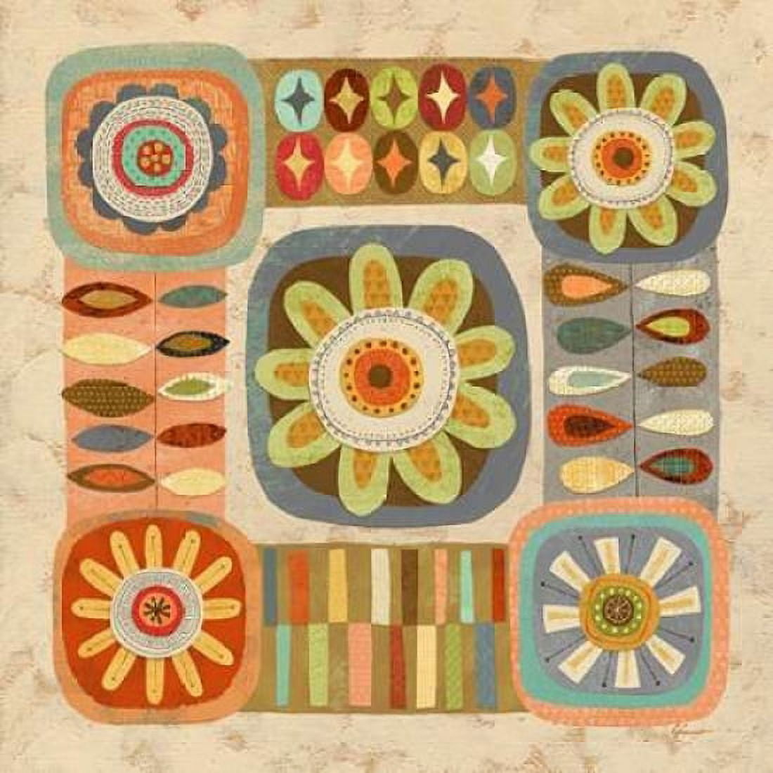 Floral Retro 2 Bloom Canvas Art - Richard Faust (24 x 24)