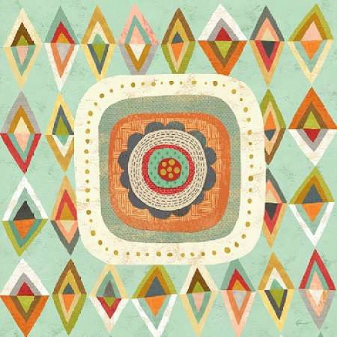 Floral Retro 3 Bloom Canvas Art - Richard Faust (24 x 24)