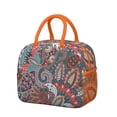 thumbnail image 1 of Floral Retro Pattern Lunch Bag – Bohemian Chic Design, Reusable Insulated Cooler Tote, 1 of 7