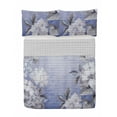 thumbnail image 1 of Floral Reversible Bedspread Set, Blooming Hydrangea Flowers Leaves Bouquet Vintage Style Spring Nature Print, Pillow Shams & Comforter Microfiber Bedding Set, 3 Sizes, Ceil Blue, by Ambesonne, 1 of 4