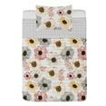 thumbnail image 1 of Floral Reversible Bedspread Set, Spring Inspired Flower Arrangement Pattern Summer Feels Vintage Blossoming, Pillow Shams & Comforter Microfiber Bedding Set, 3 Sizes, Rose Pale Mustard, by Ambesonne, 1 of 2