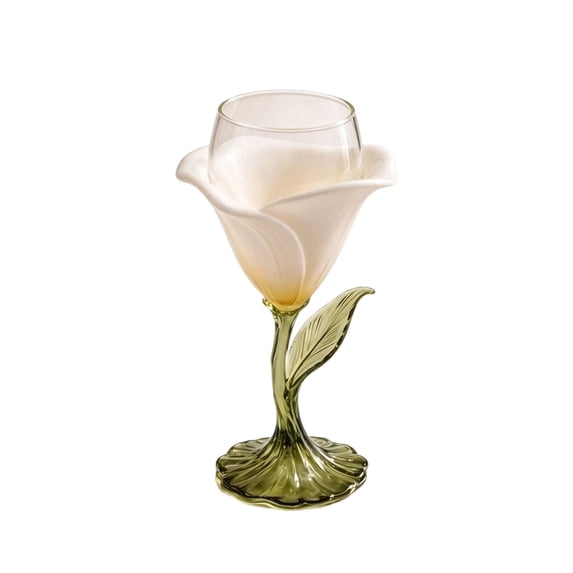 Floral Rose Shaped Wine Glass Cocktail Juice Goblet Cup For Home Party Bar Decor