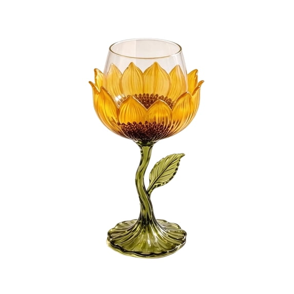 Floral Rose Shaped Wine Glass Cocktail Juice Goblet Cup For Home Party Bar Decor