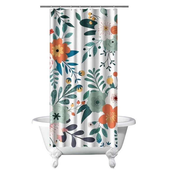 Floral Rose and Garden Butterfly Curtain 36x72, Artistic Vintage Nature Look