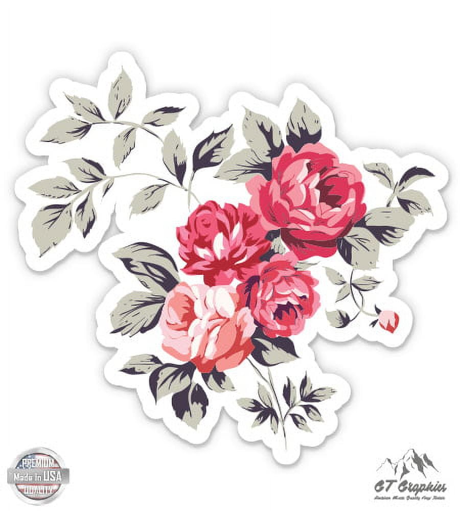 Stickers Muraux | Sticker Mural Autocollant - FLEURS BOUQUET DE ROSES Adhesifs Fond Transparent 120x120cm 94629759
